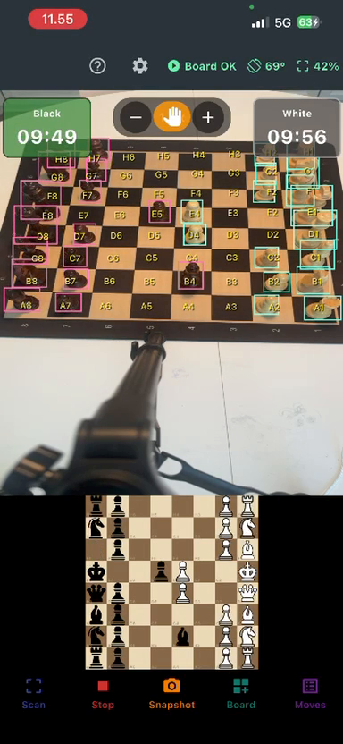 A game in progress being recorded